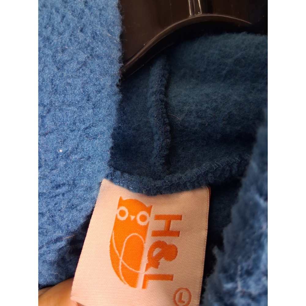 Harper Lewis Womens Hoodie Large Blue Plush Fleece Sherpa Pullover Spellout - Picture 6 of 9